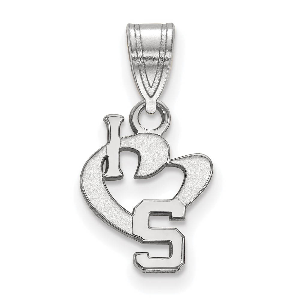 Sterling Silver Michigan State I Love Logo Pendant