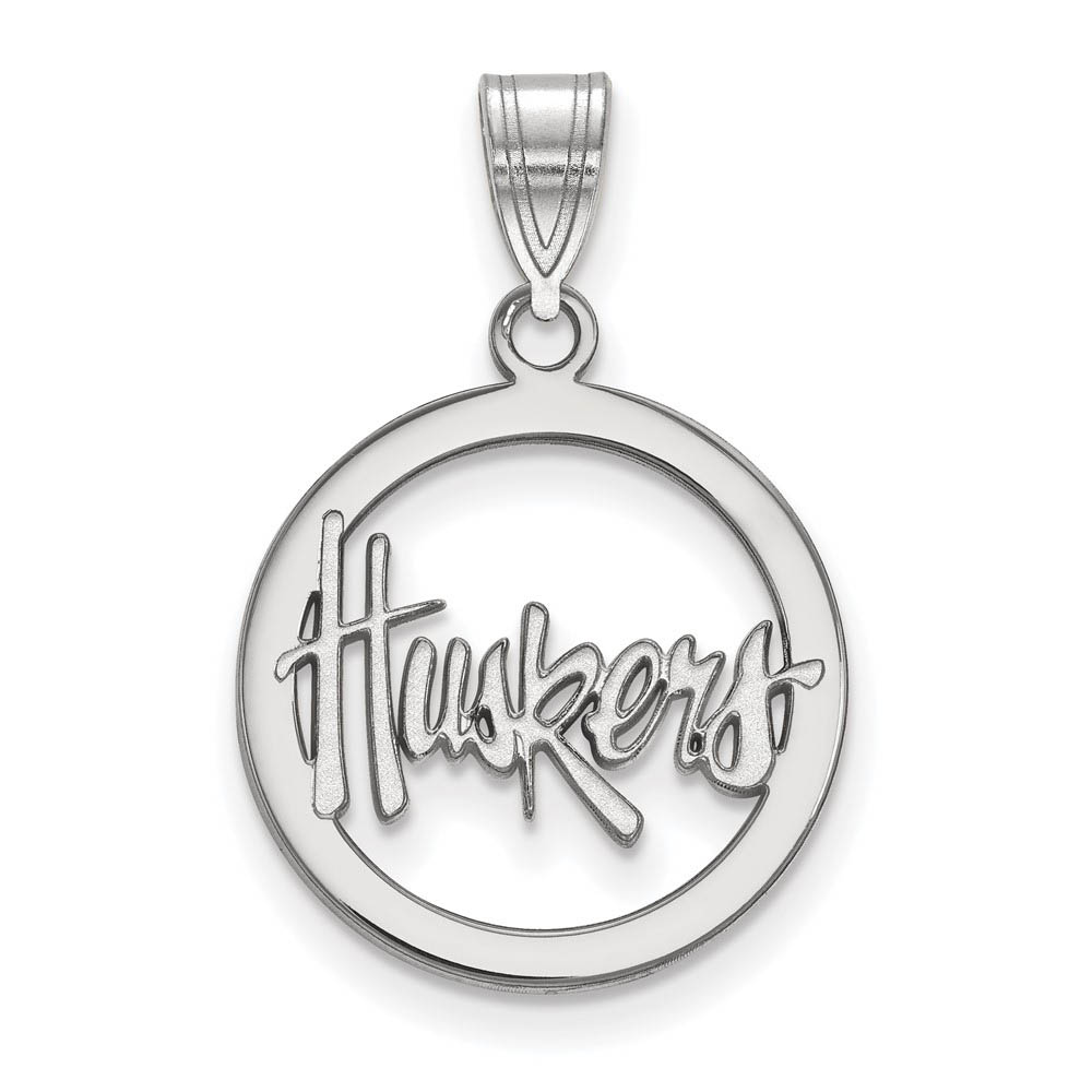 Sterling Silver U. of Nebraska Circle 'Huskers' Pendant