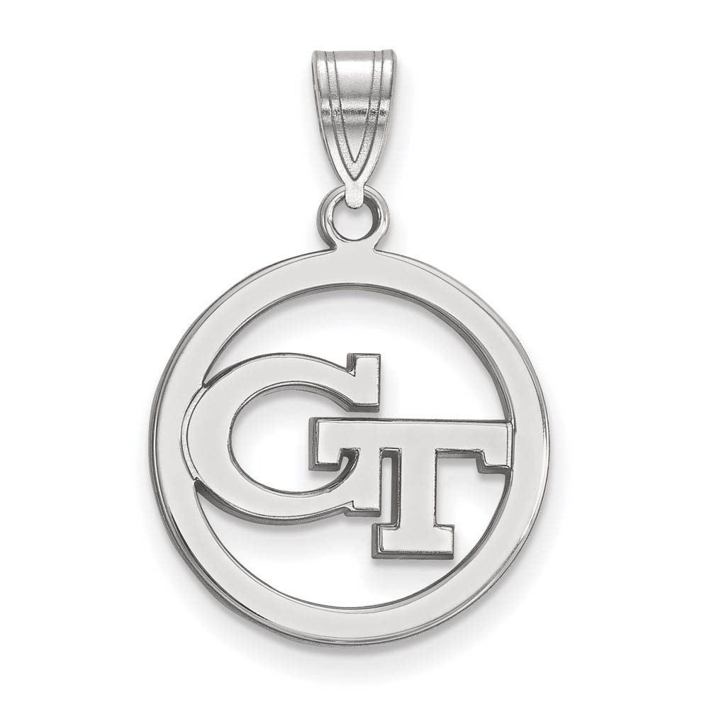 Sterling Silver Georgia Technology Circle Pendant