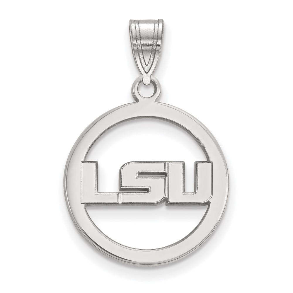 Sterling Silver Louisiana State Circle Pendant