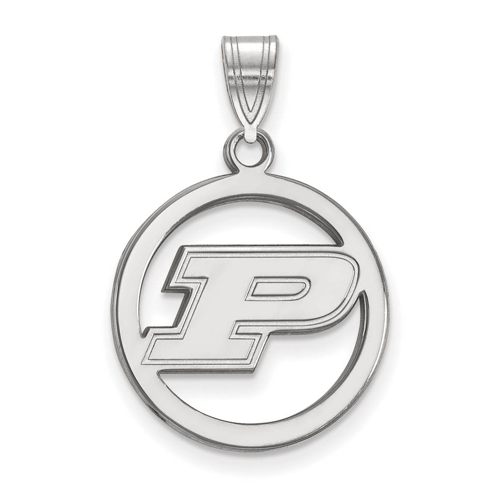 Sterling Silver Purdue Initial P Circle Pendant
