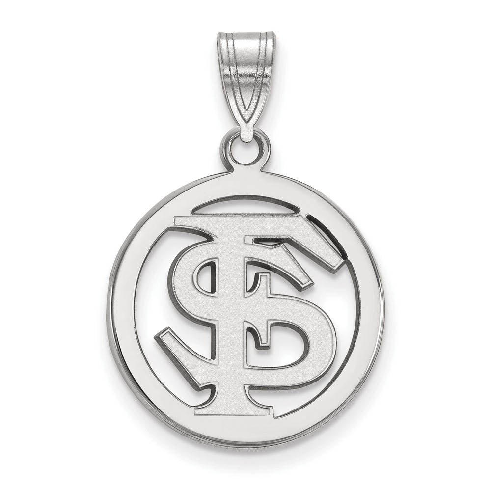Sterling Silver Florida State Circle Pendant