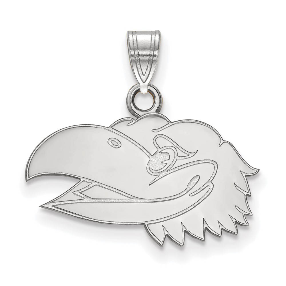 Sterling Silver U. of Kansas Left Profile Mascot Pendant