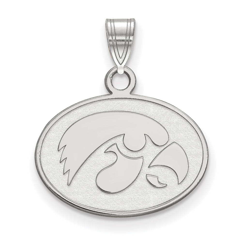 Sterling Silver U. of Iowa Oval Mascot Pendant