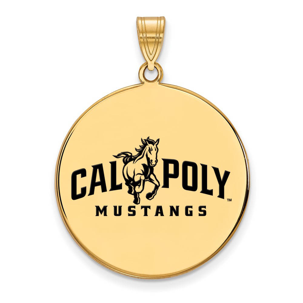 14k Gold Plated Silver California Polytech Enameled Pendant