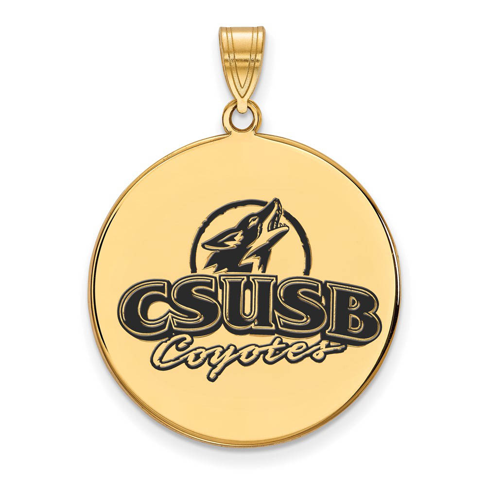 14k Gold Plate Silver Cal St San Bernardino Enamel Pendant