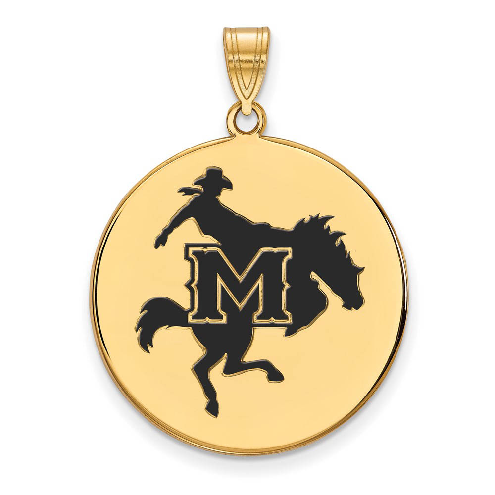 14k Gold Plated Silver McNeese State Enamel Disc Pendant
