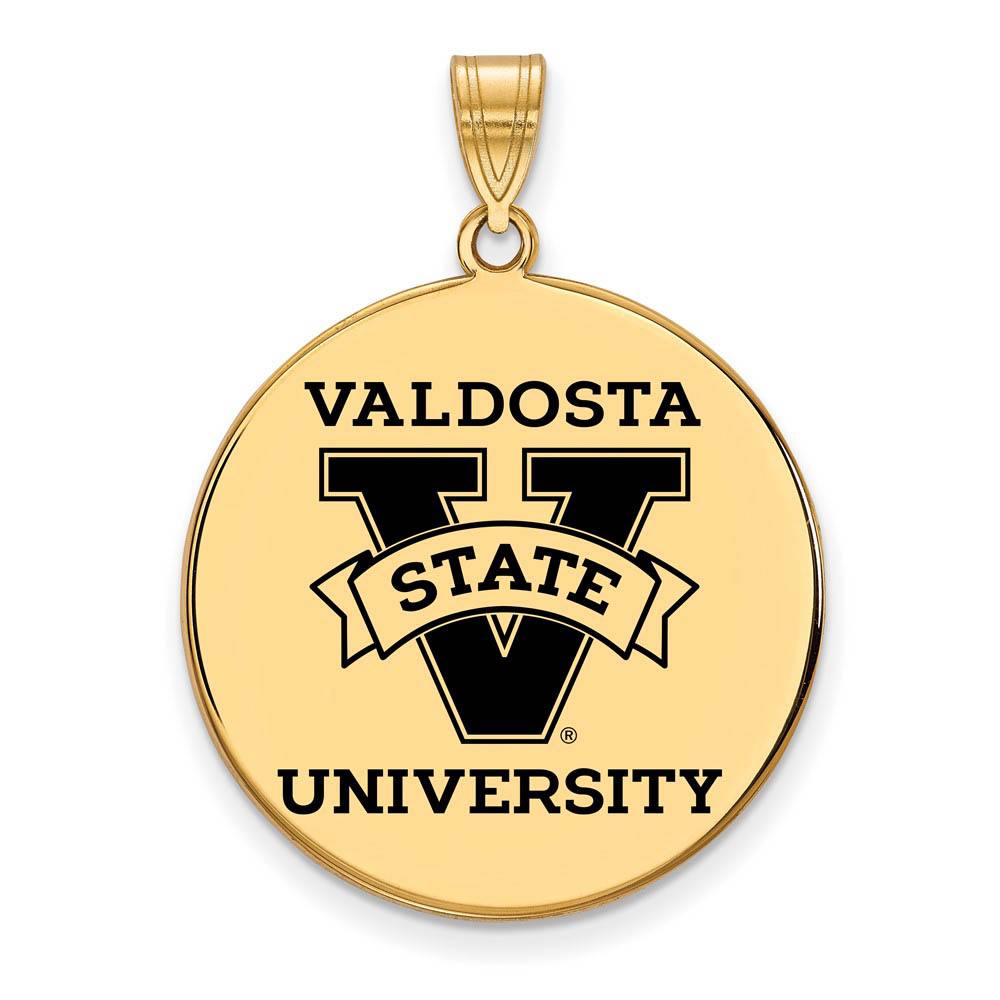14k Gold Plated Silver Valdosta State Enamel Disc Pendant