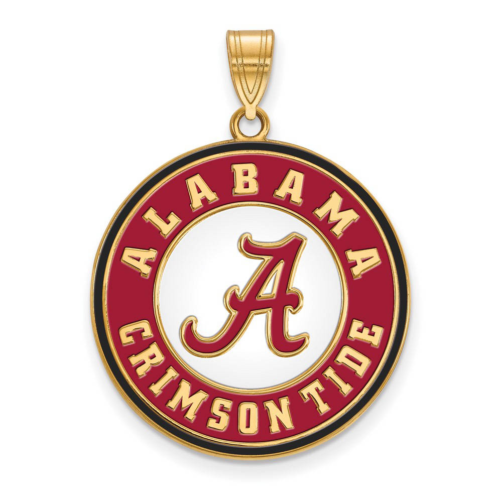 14k Gold Plated Silver U. of Alabama Enameled Pendant