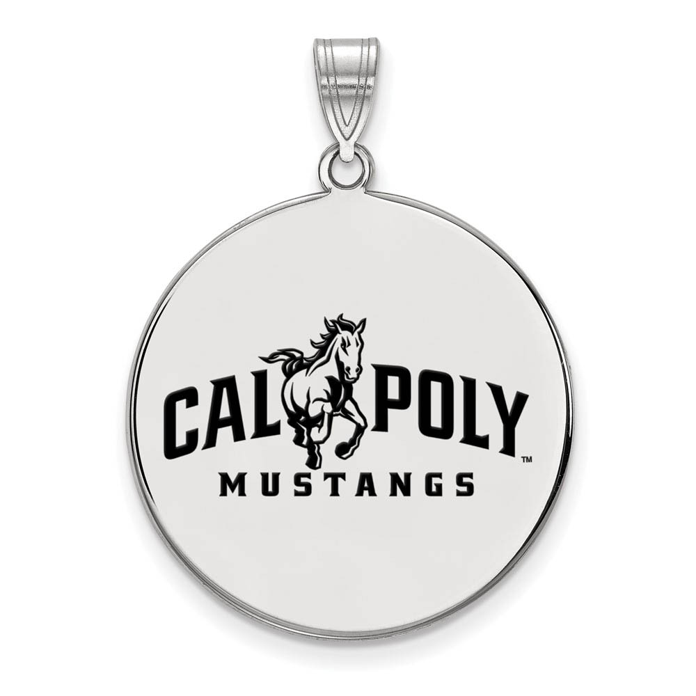 Sterling Silver Cal Polytechnic State Enamel Disc Pendant