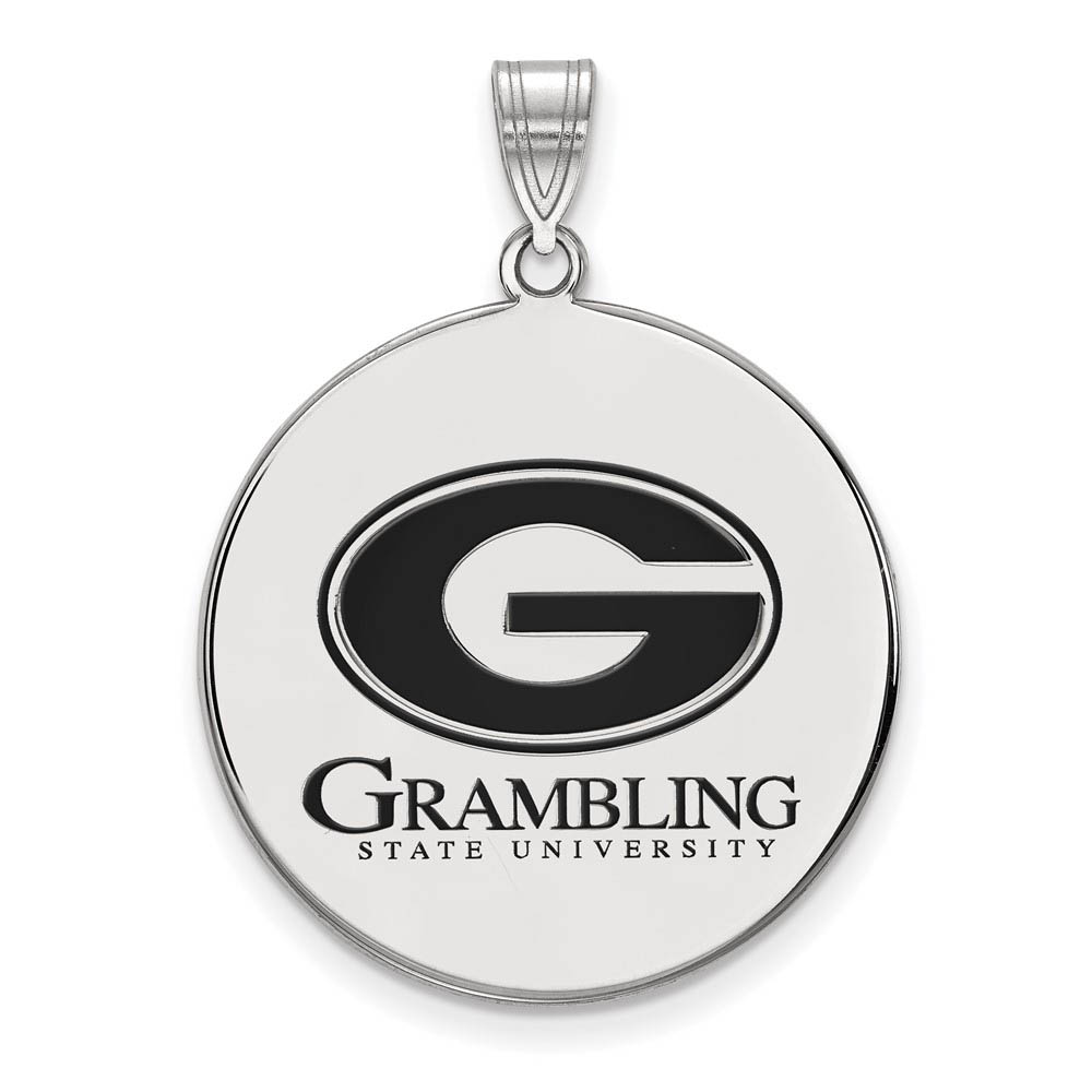 Sterling Silver Grambling State Enamel Disc Pendant