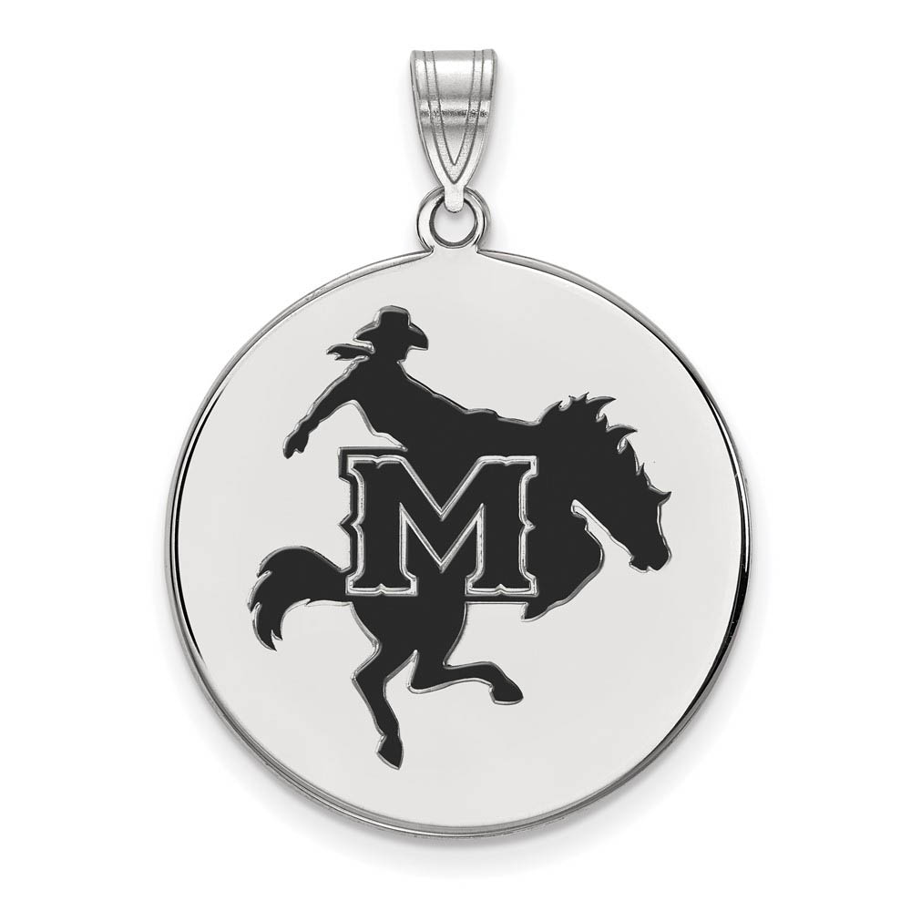 Sterling Silver McNeese State Enamel Disc Pendant