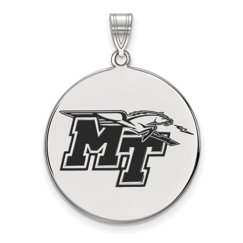 Sterling Silver Middle Tennessee State Enamel Disc Pendant
