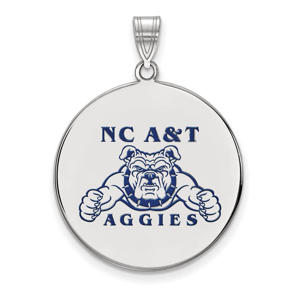 Sterling Silver North Carolina A&T Enamel Disc Pendant
