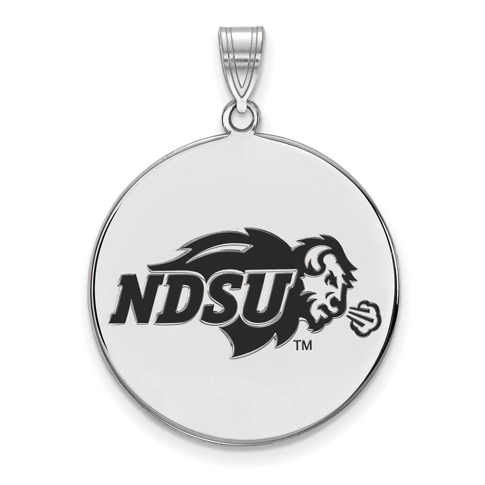 Sterling Silver North Dakota State Enamel Disc Pendant