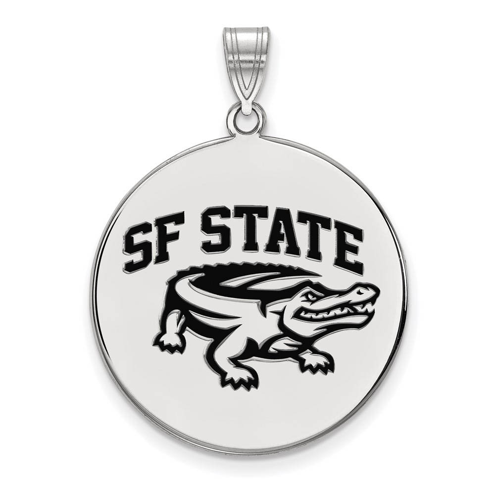 Sterling Silver San Francisco State Enamel Disc Pendant