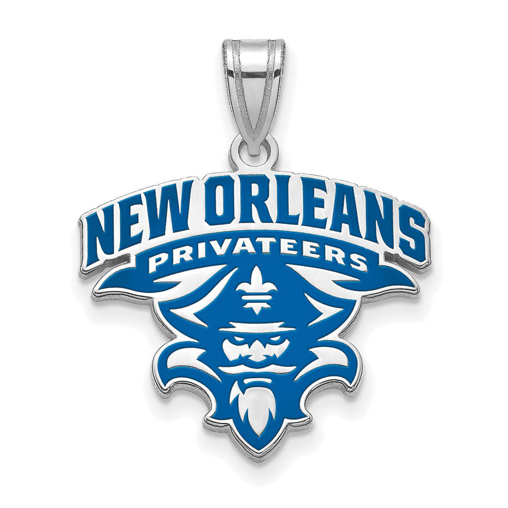 Sterling Silver U. of New Orleans Enamel Pendant