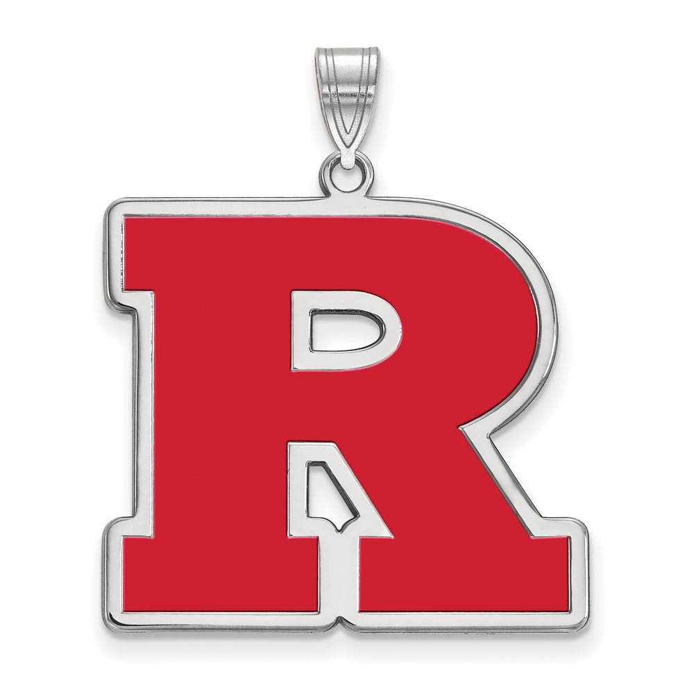 Sterling Silver Rutgers Enamel 'R' Pendant