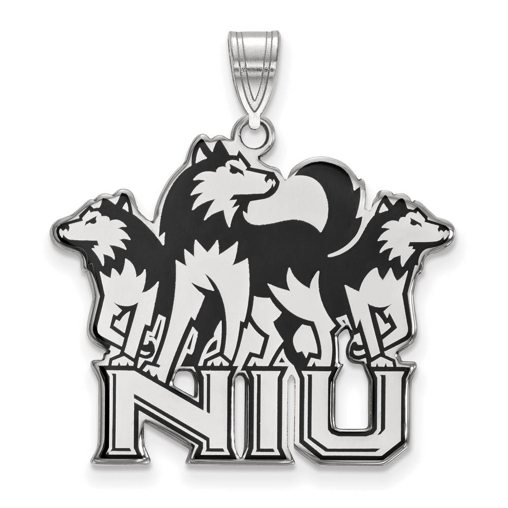 Sterling Silver Northern Illinois U. Enamel Pendant