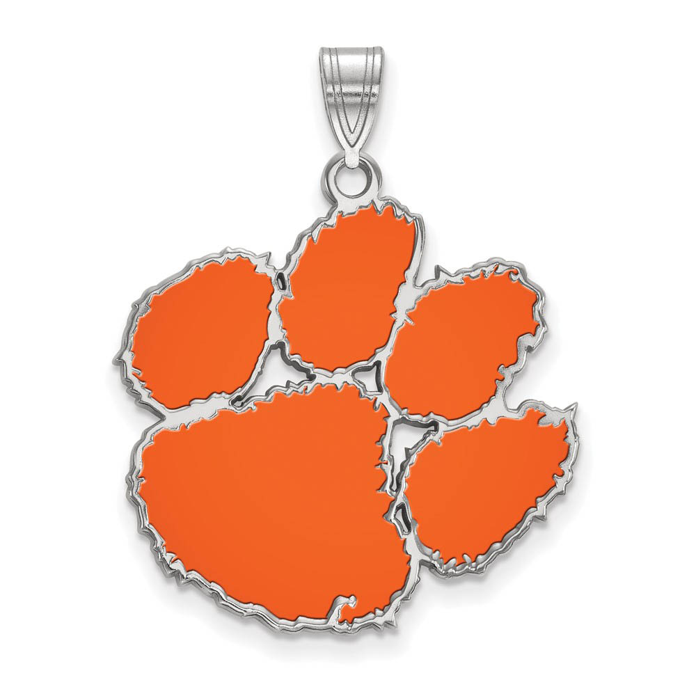 Sterling Silver Clemson U Enamel Pendant