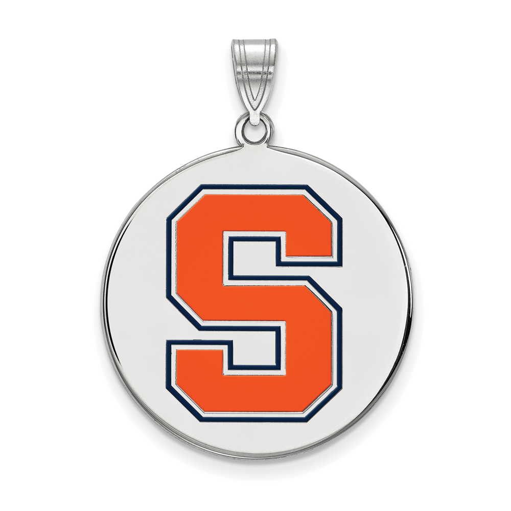 Sterling Silver Syracuse U. Enamel Disc Pendant