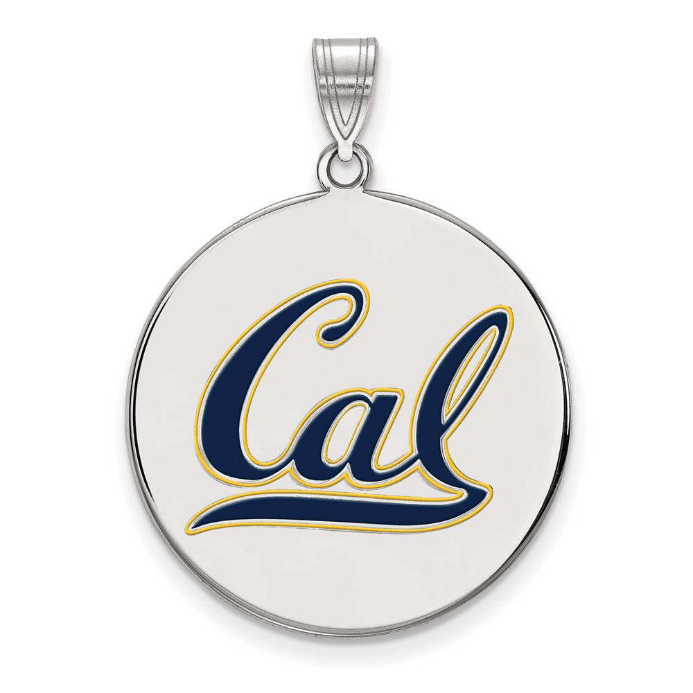 Sterling Silver California Berkeley Enamel 'Cal' Disc Pendant