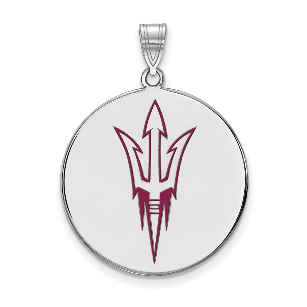 Sterling Silver Arizona State Enamel Logo Disc Pendant