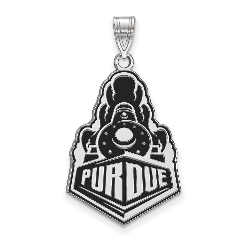 Sterling Silver Purdue Enamel Logo Pendant