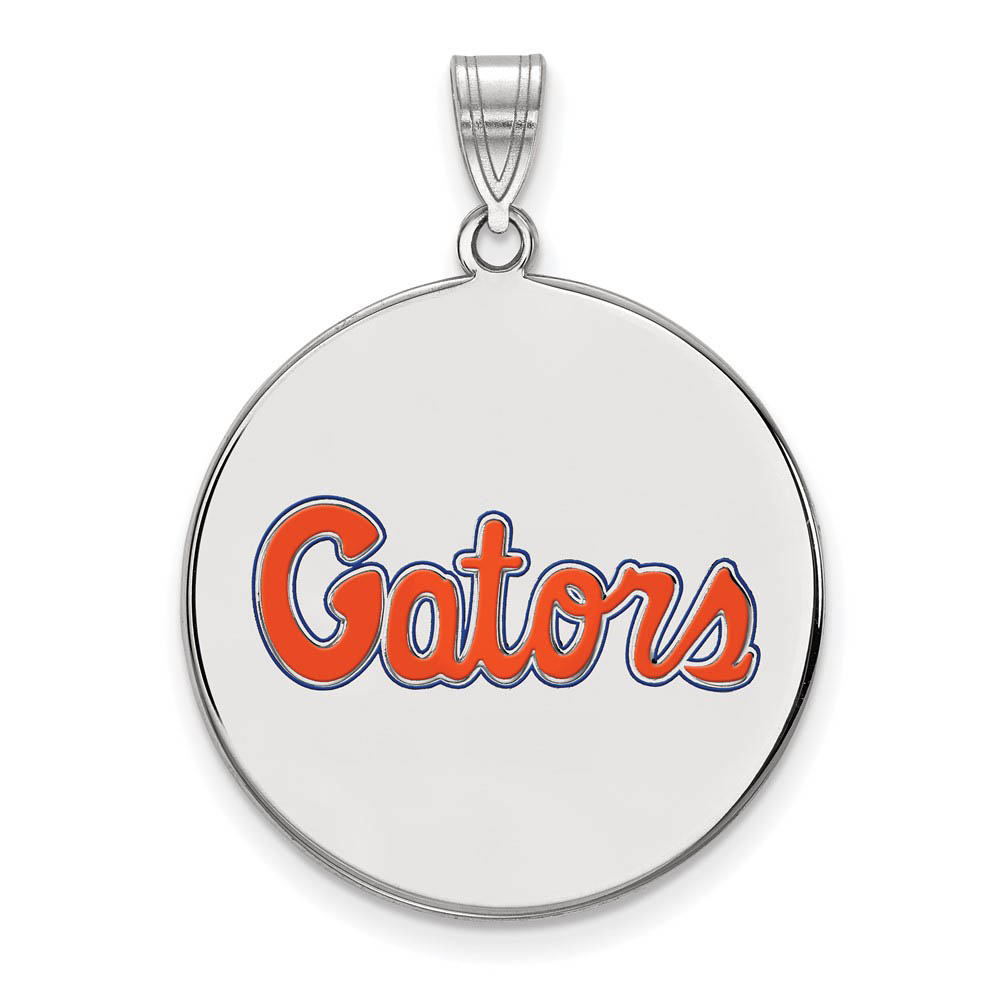 Sterling Silver U of Florida Enamel Disc Pendant