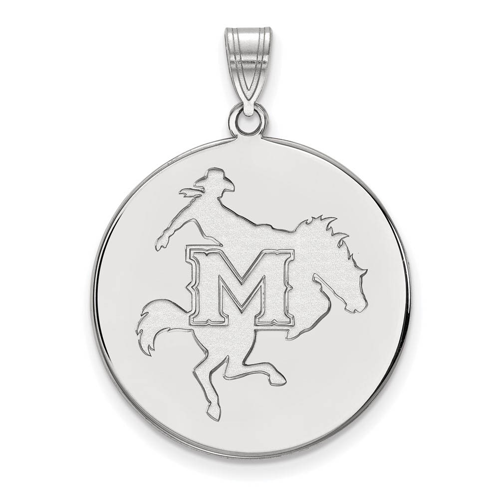 10k White Gold McNeese State Disc Pendant