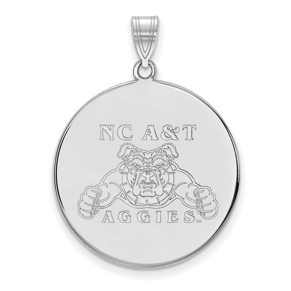 10k White Gold North Carolina A&T Disc Pendant