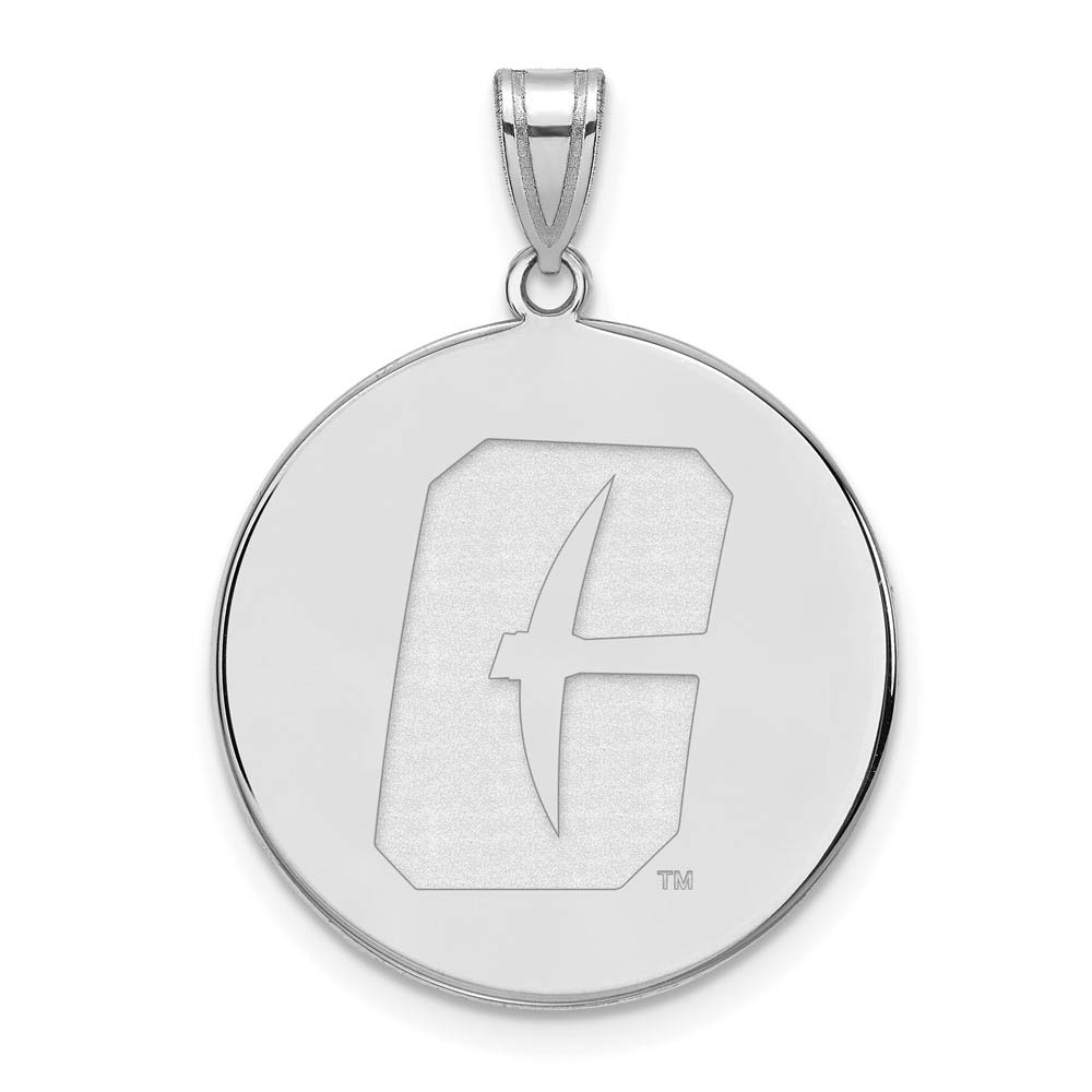 10k White Gold North Carolina at Charlotte Disc Pendant