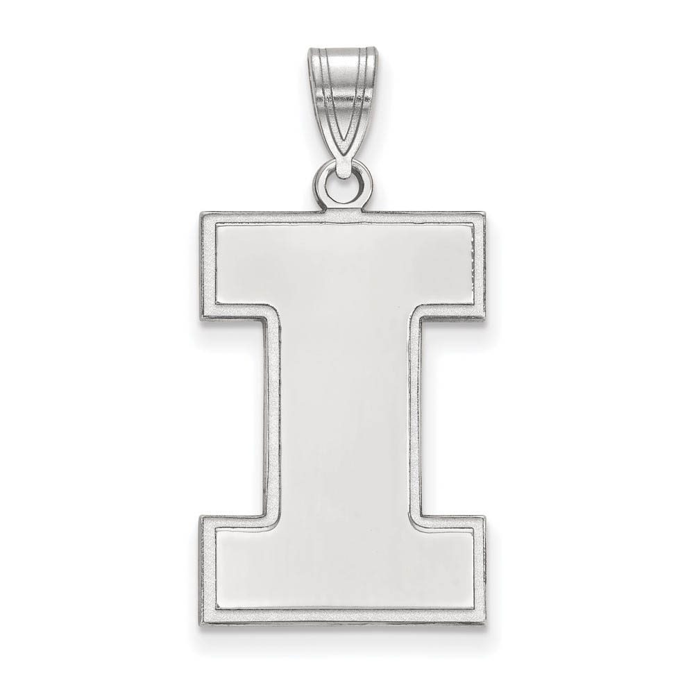 10k White Gold U. of Illinois Initial I Pendant