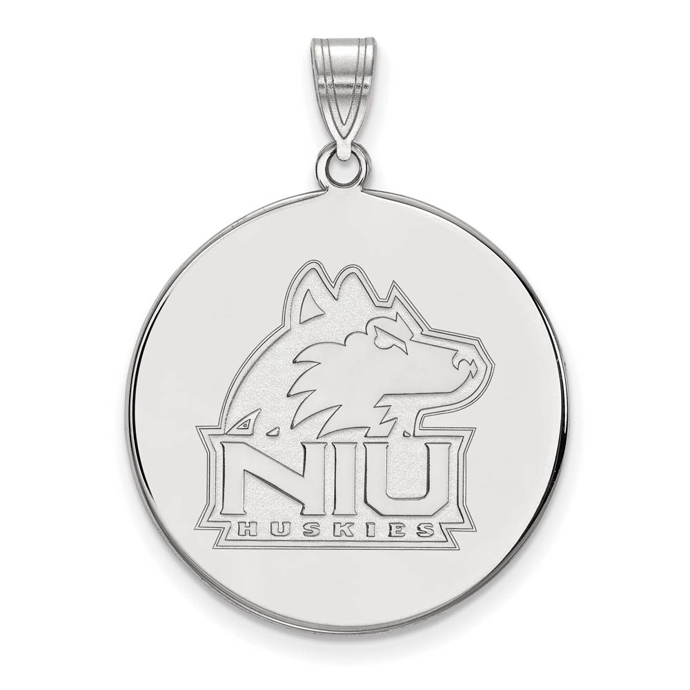 10k White Gold Northern Illinois U. Pendant Disc Pendant