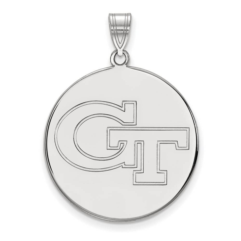 10k White Gold Georgia Technology Disc Pendant