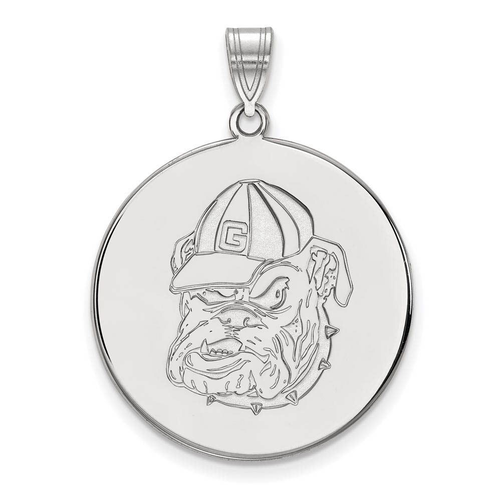 10k White Gold U. of Georgia Mascot Disc Pendant