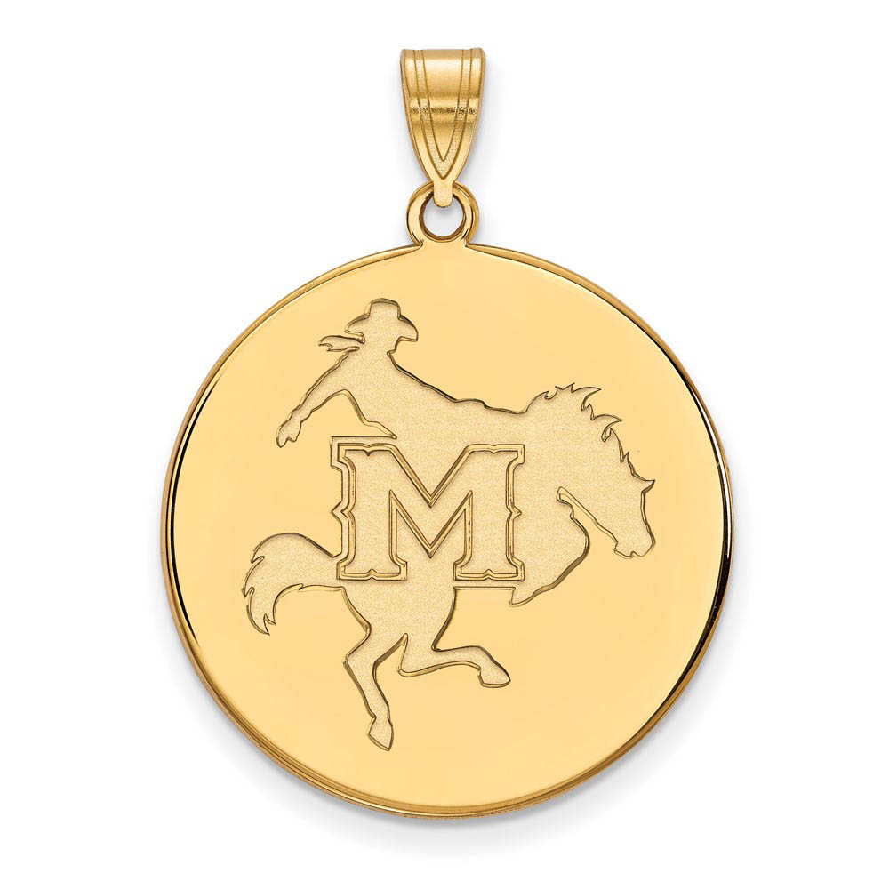 10k Yellow Gold McNeese State Disc Pendant