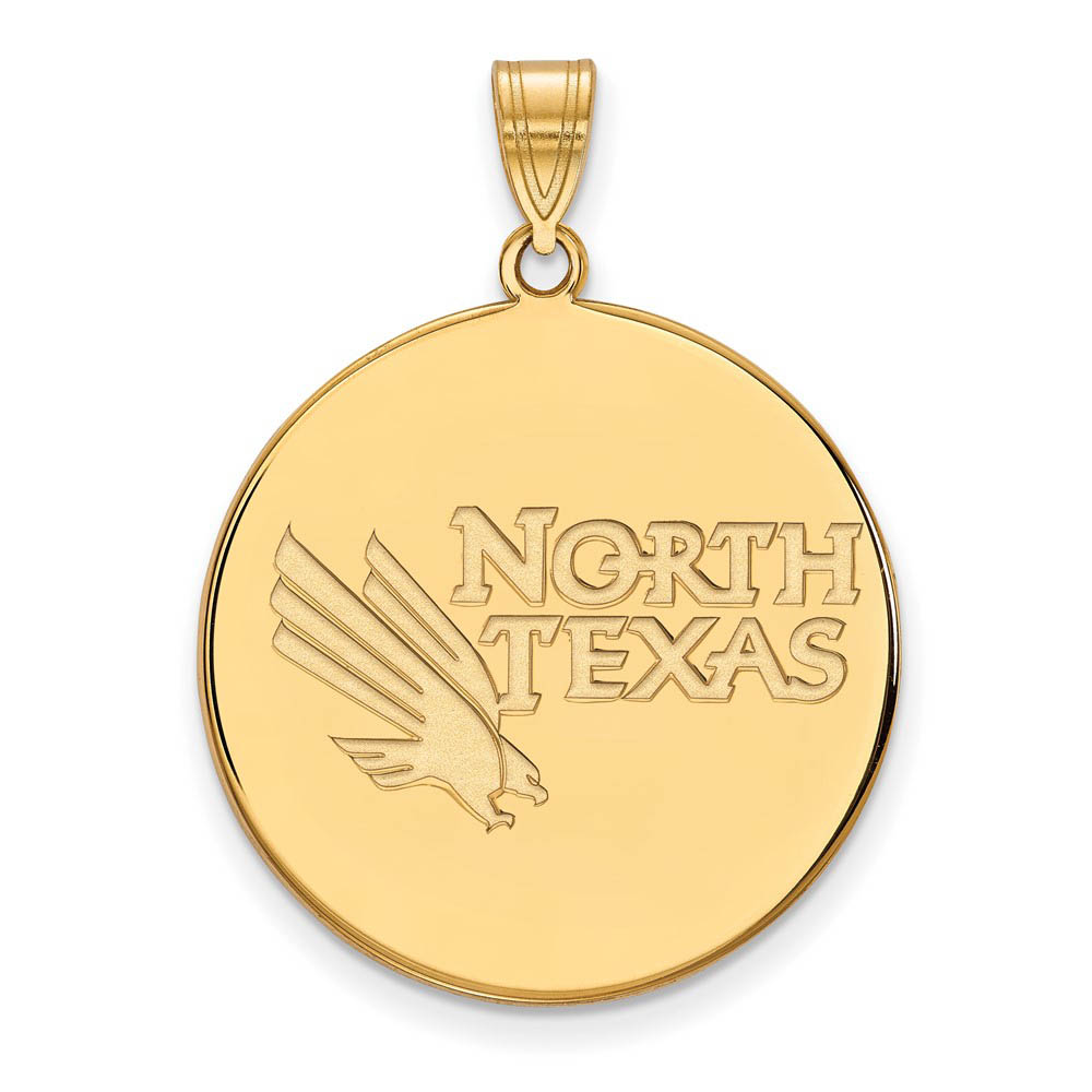 10k Yellow Gold North Texas Disc Pendant