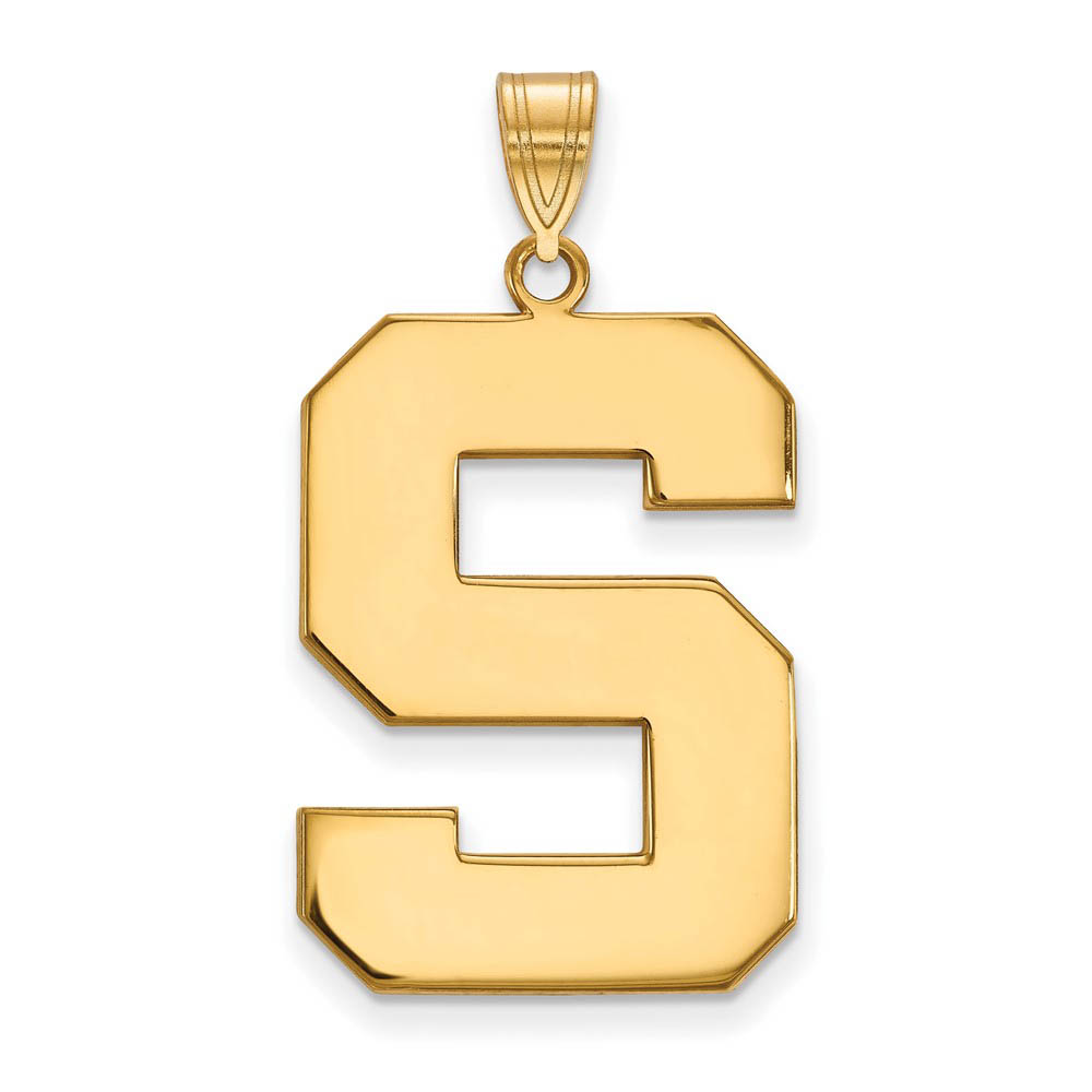 10k Yellow Gold Michigan State Initial Pendant