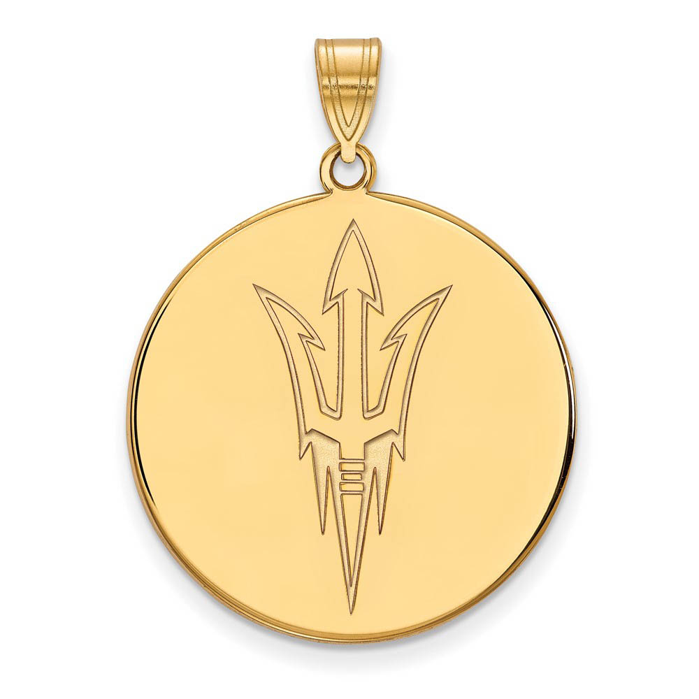 10k Yellow Gold Arizona State Logo Disc Pendant