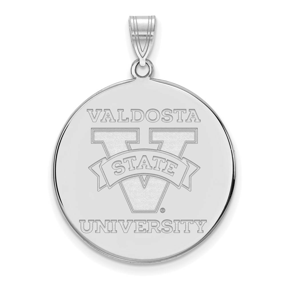 14k White Gold Valdosta State Disc Pendant