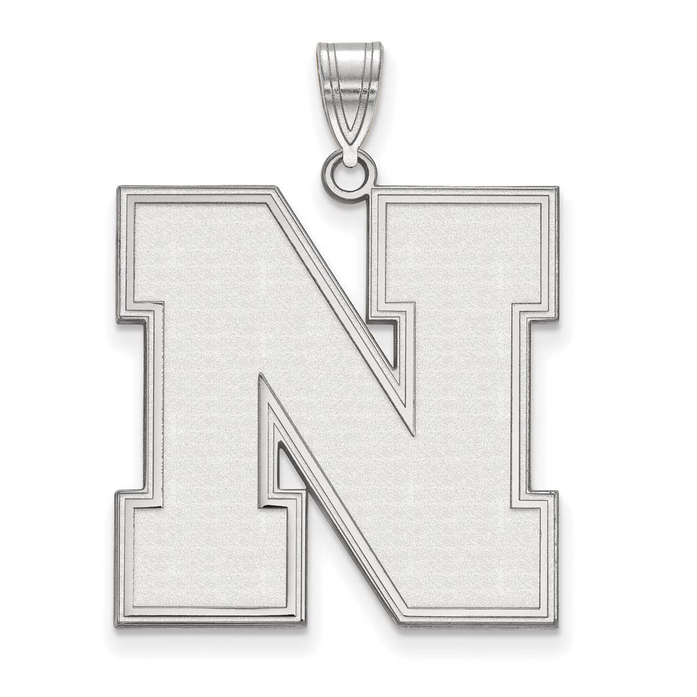 14k White Gold U. of Nebraska Initial N Pendant