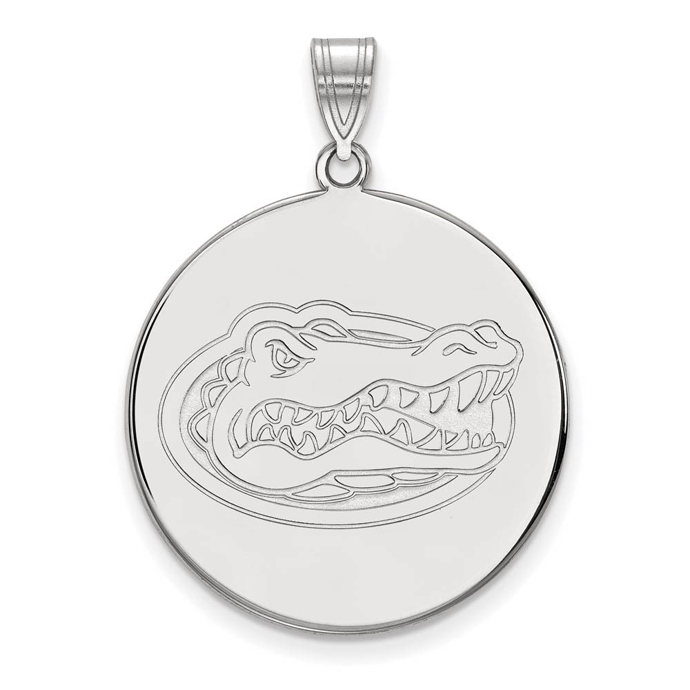 14k White Gold U of Florida Disc Mascot Pendant