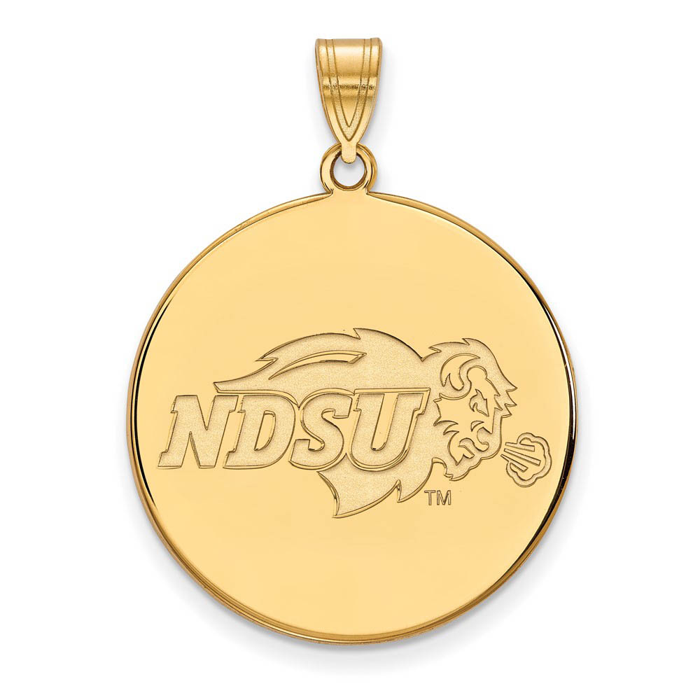 14k Yellow Gold North Dakota State Disc Pendant