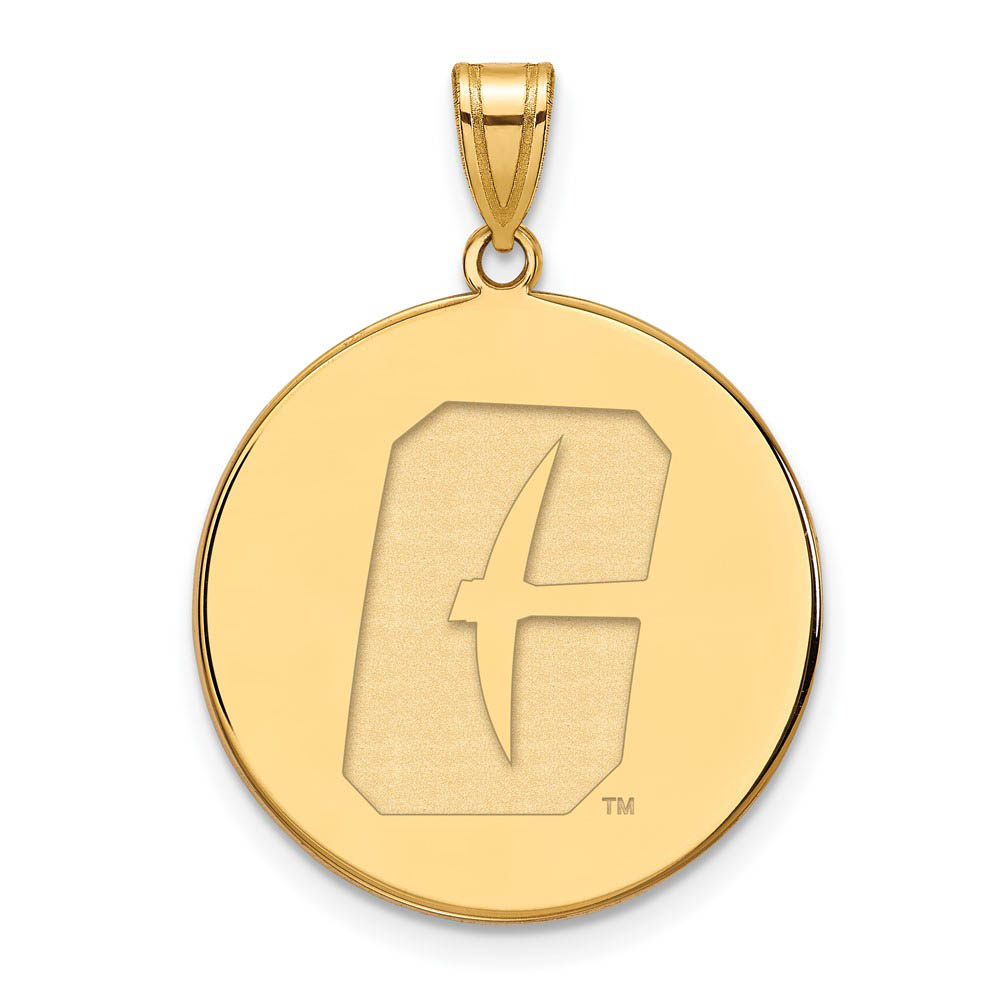 14k Yellow Gold North Carolina at Charlotte Disc Pendant