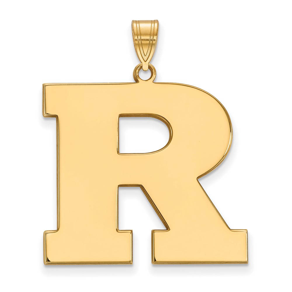 14k Yellow Gold Rutgers Initial R Pendant