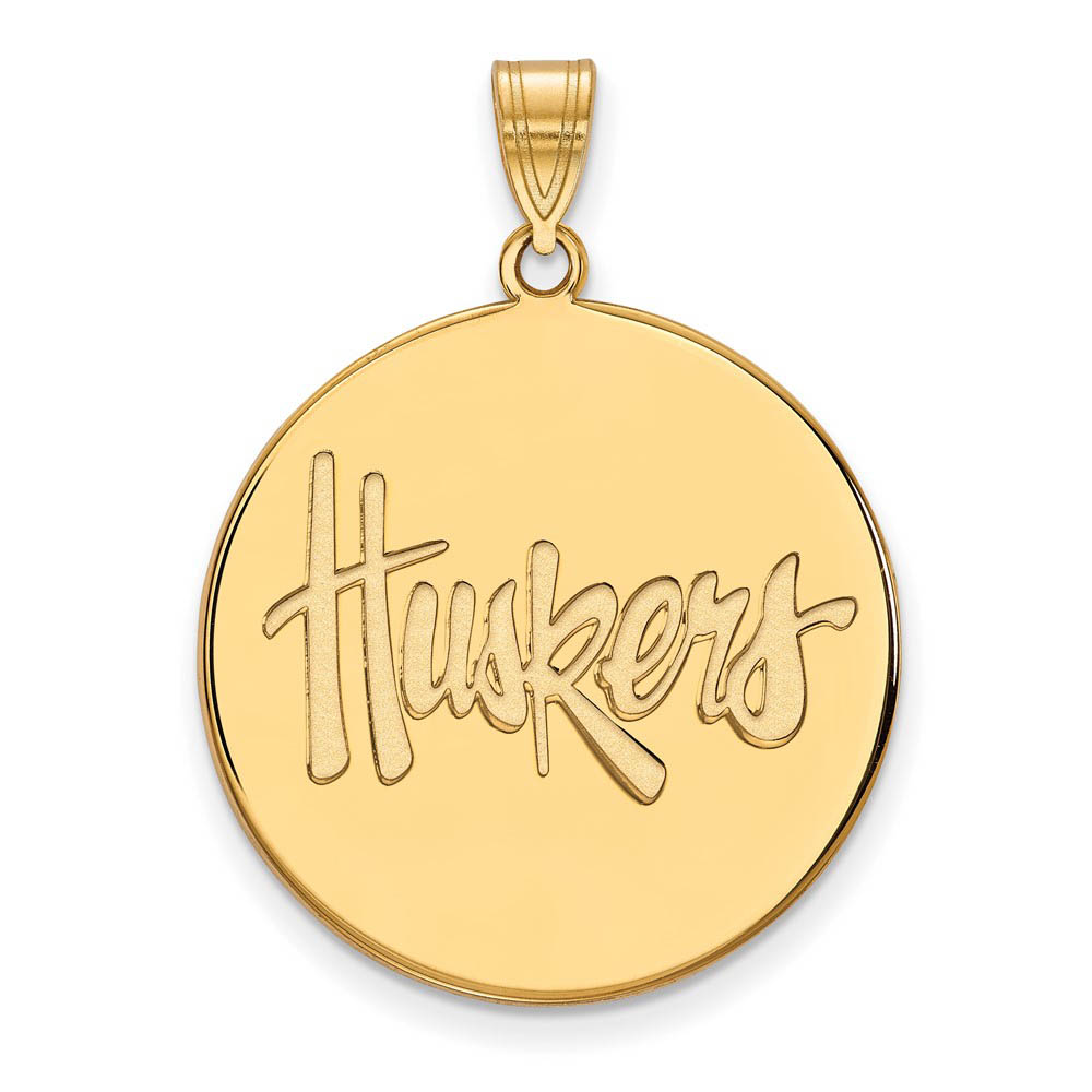 14k Yellow Gold U. of Nebraska Disc Pendant
