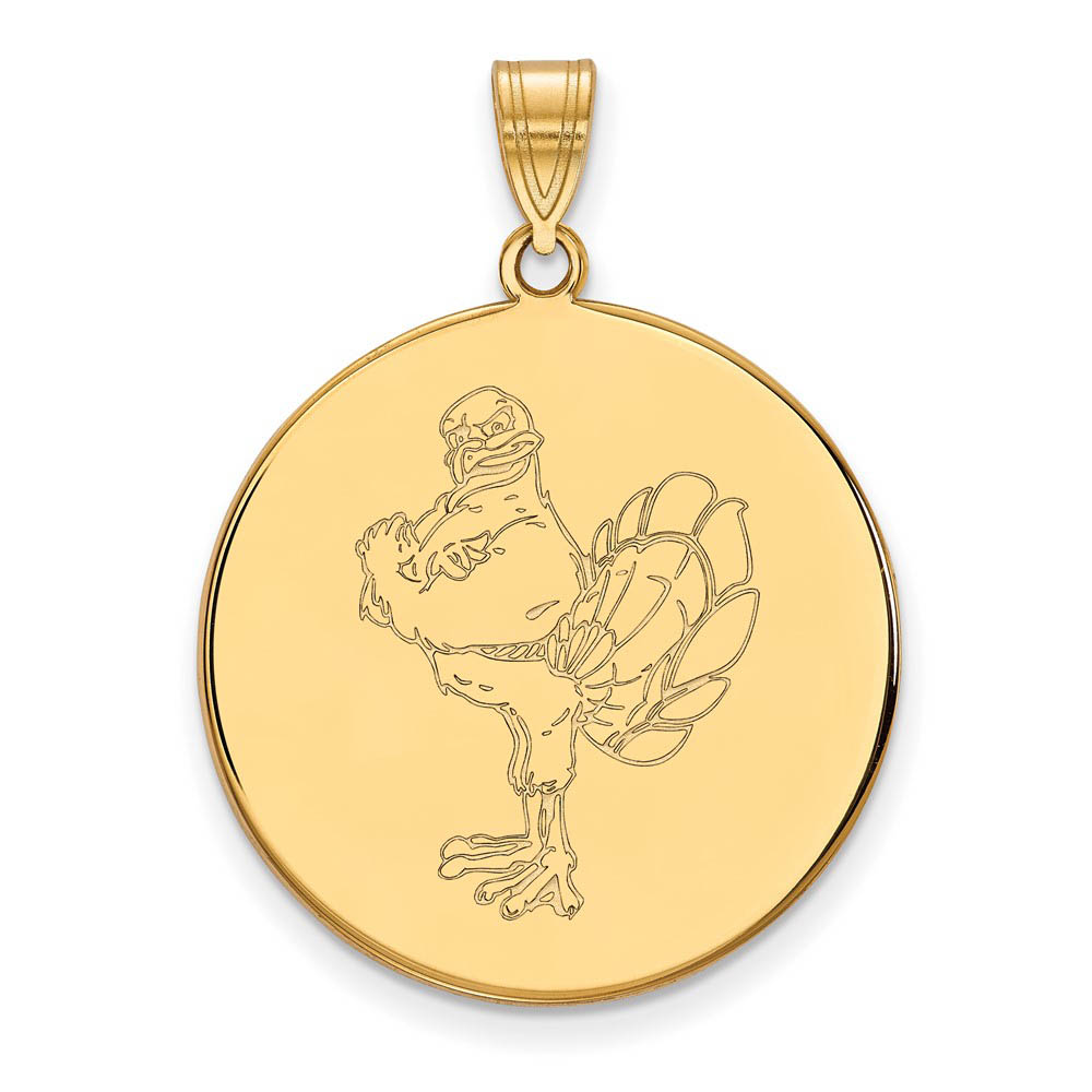 14k Yellow Gold Virginia Tech Masco Logo Disc Pendant