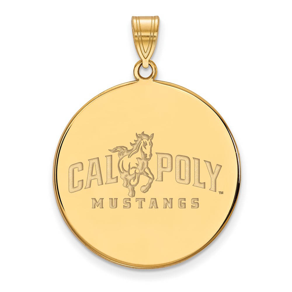 14k Gold Plated Silver California Polytech Disc Pendant