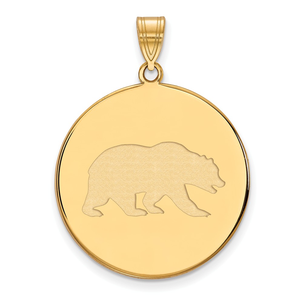 14k Gold Plated Silver California Berkeley Mascot Disc Pendant